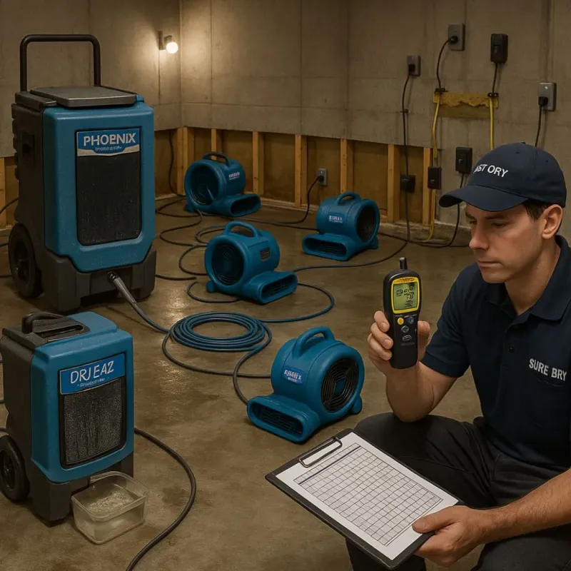 Structural Drying and Dehumidification process in Colonial Heights, VA